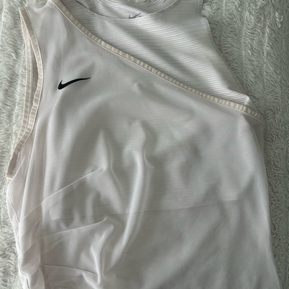 Nike Women's White and Gray Tank Top